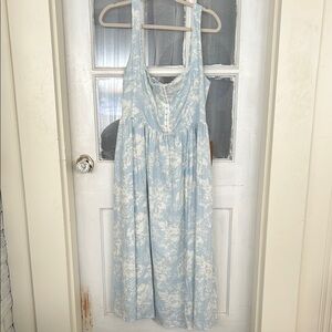 Elegant Blue Floral Dress